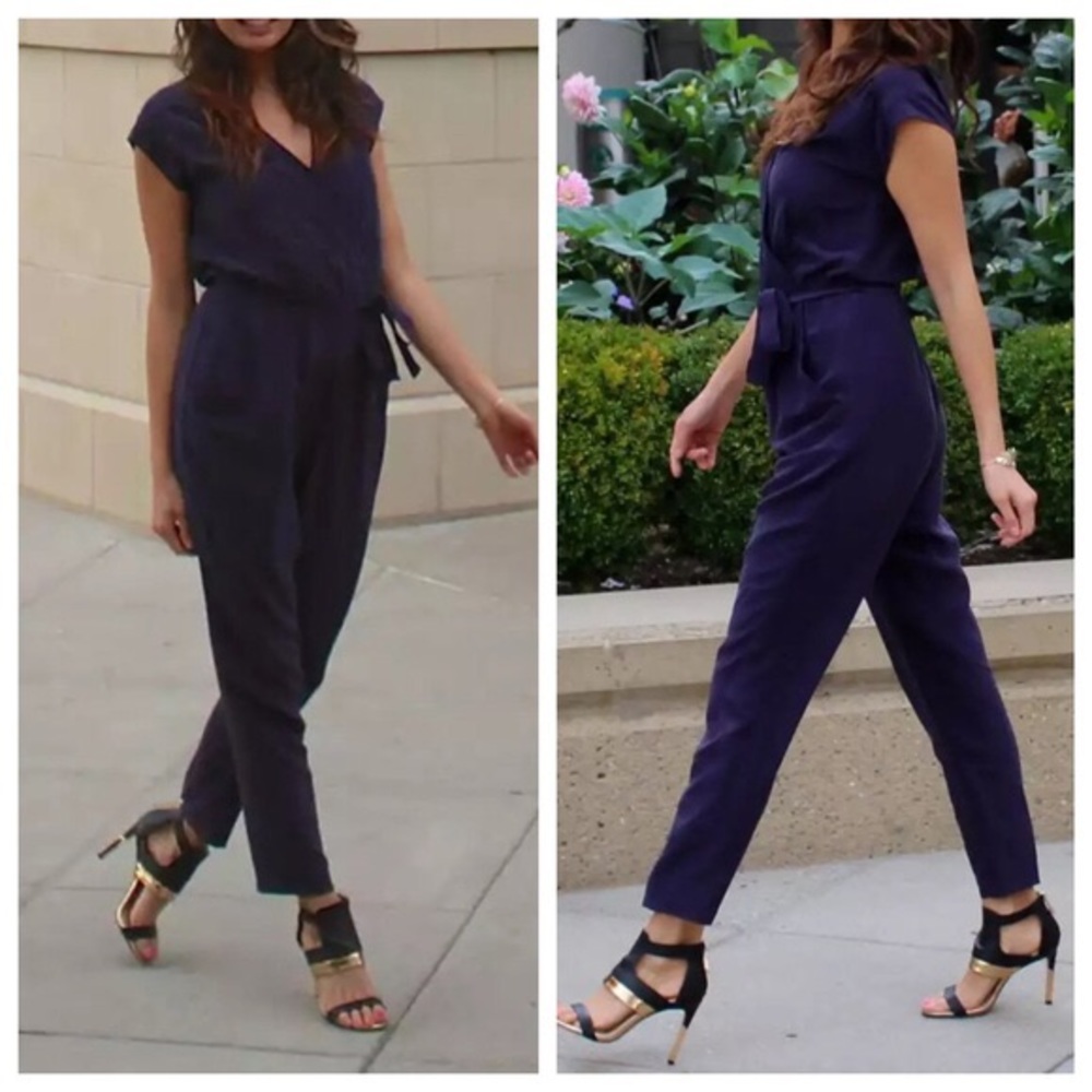 Aritzia Babaton purple silk jumpsuit